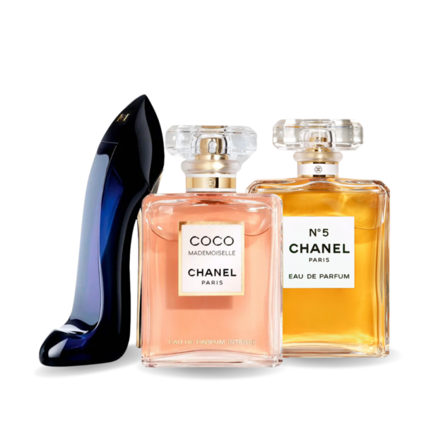 Aktionspaket mit 3 Parfüms: Good Girl, Coco Mademoiselle en Chanel Nº5 100ml